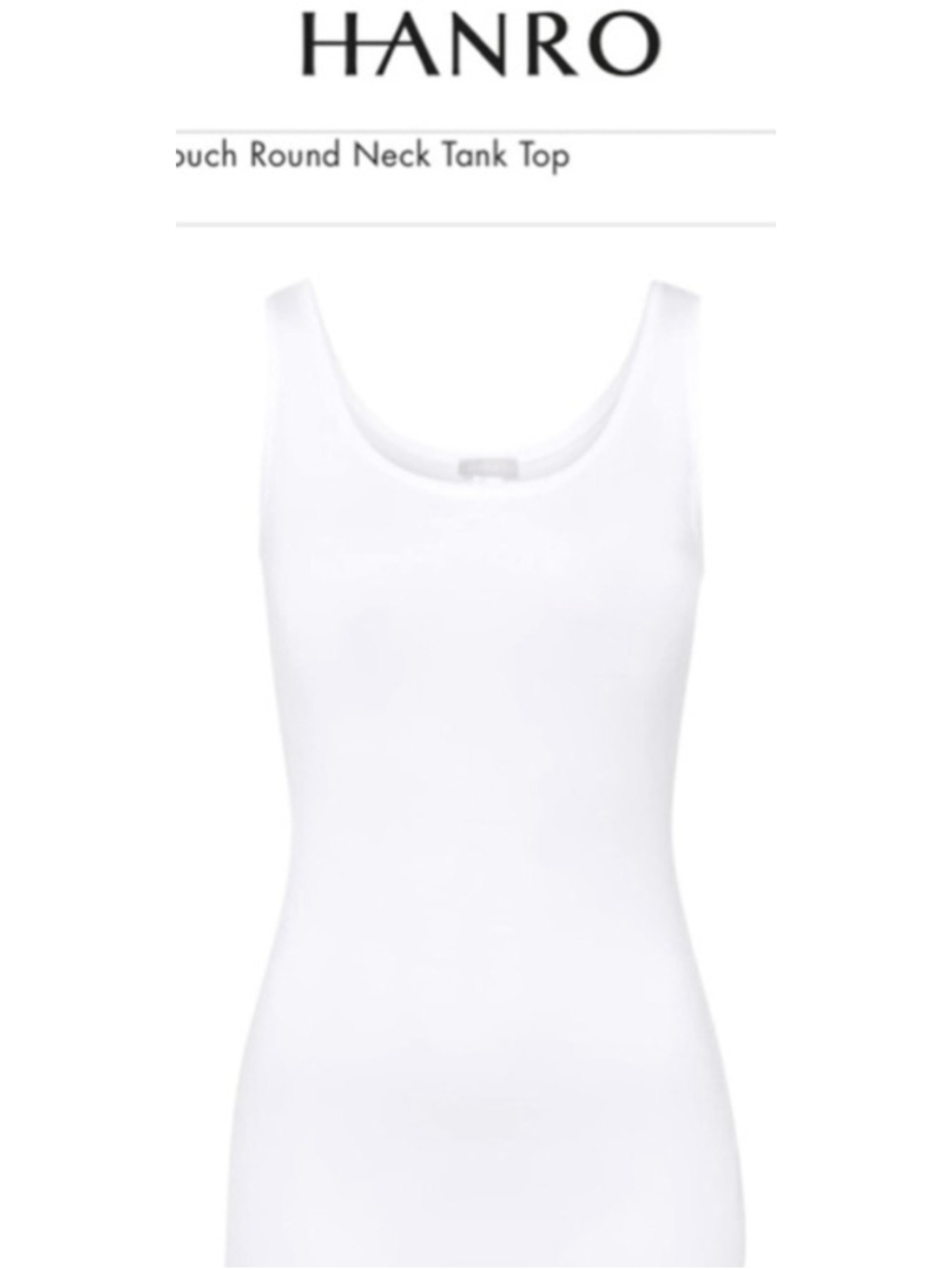 NWT Hanro White Seamless Micromodal Tank Top s